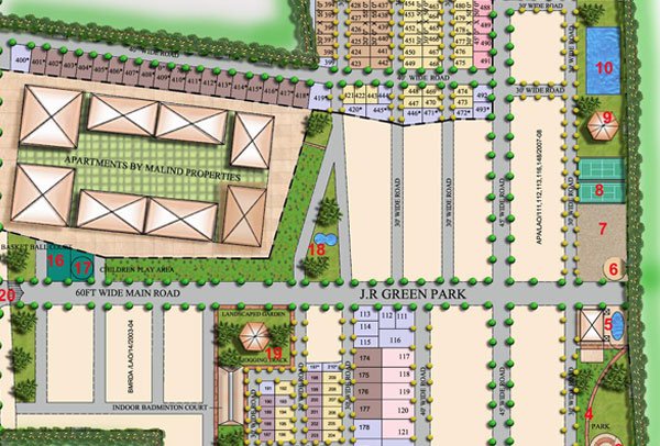 Master plan of JR Greenpark - Residential plots for sale in chandapura