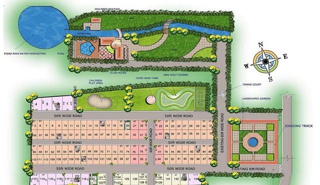 Master Plan of JR Meadows - Plots near Electronics City Bangalore 