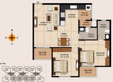 Floor Plan - 1065 Sq.Ft Apartments in Chandapura
